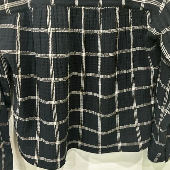 Madewell Windowpane Lightspun Evert Top Women’s Size Small - Picture 8 of 12